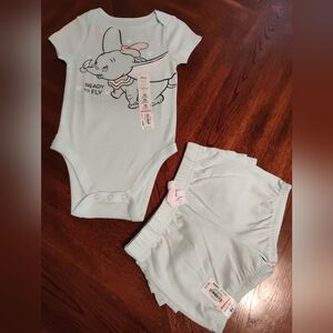 NWT Disney 18 months jumping bean Dumbo onesie & shorts